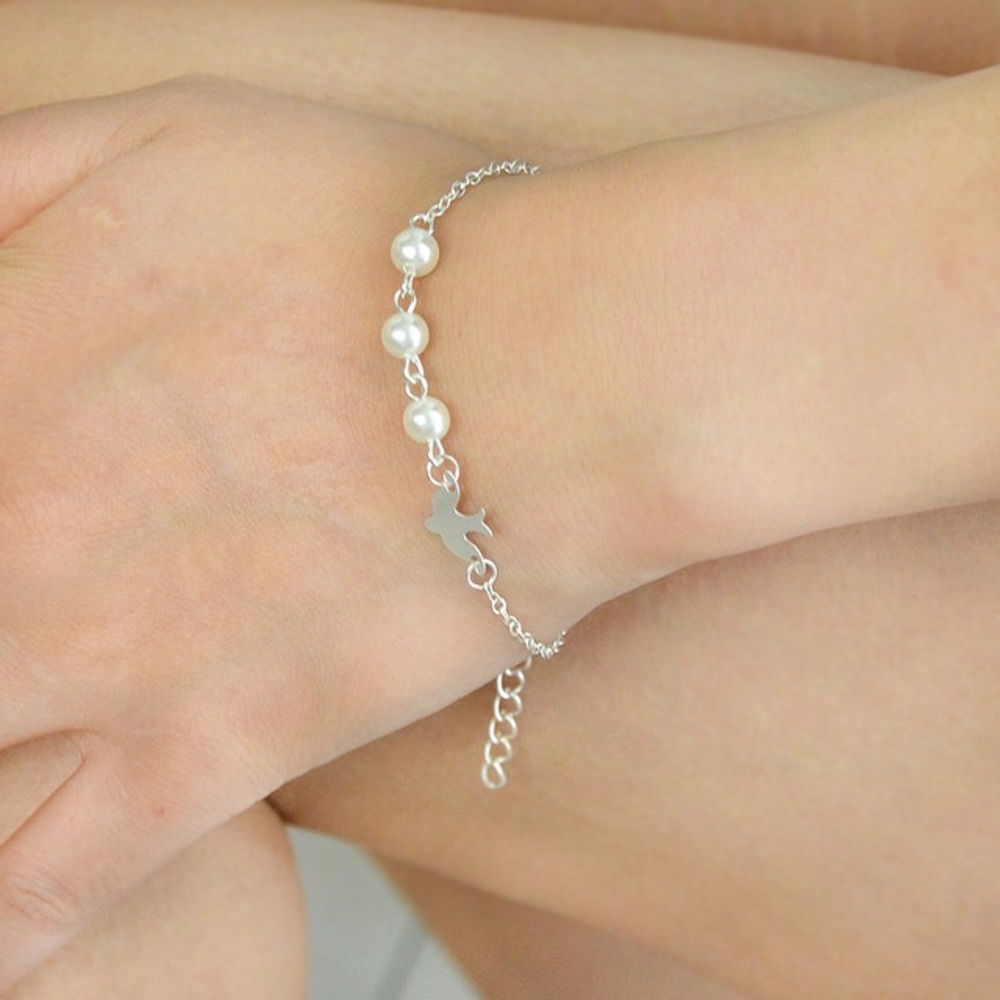 Dove & Pearl Silver Bracelet